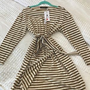 Long Sleeve High Low Dress with removable belt